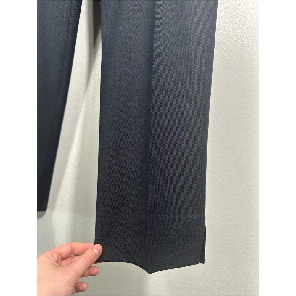 Veronica Beard Renzo Navy Blue Trouser Pants Creast Button Trouser Pants Size 10